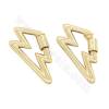 Brass（ Gold-Plated） Micro Pave Cubic Zirconia Charms Lightning Bolt Size 18×35mm 2pcs/Pack