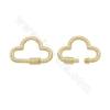 Brass（ Gold-Plated） Micro Pave Cubic Zirconia Charms Cloud Size 31×22mm 2pcs/Pack
