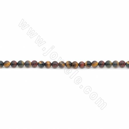 Collier de perles colorées en oeil de tigre Diamètre rond 6-20mm Trou 1.2mm 15''-16''/coton
