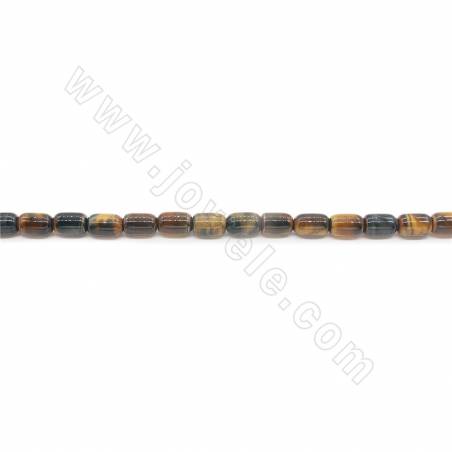 Natürliche bunte Tigerauge Barrel Perlen Stranggröße 8×12mm Loch 1,2 mm 15 '' - 16 '' / Strang