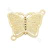 Imitation Shell Butterfly Connector Charms With Gold-Plated Brass Setting Size 14×18mm Hole 2.5mm 4pcs/Pack