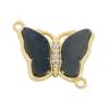 Imitation Shell Butterfly Connector Charms With Gold-Plated Brass Setting Size 14×18mm Hole 2.5mm 4pcs/Pack