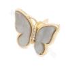 Imitation Shell Pinch Bail Charms With Brass （Gold-Plated）Findings Butterfly Size 16×20mm 4pcs/Pack