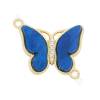 Imitation Shell Butterfly Connector Charms With Gold-Plated Brass Setting Size 17×21mm Hole 3mm 4pcs/Pack