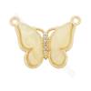 Imitation Shell Butterfly Connector Charms With Gold-Plated Brass Setting Size 18×24mm Hole 3mm 4pcs/Pack