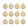 Brass  Gold-Plated Micro Pave Cubic Zirconia Pendant Letters A-Z Diameter 19mm Hole 4×6mm 6pcs/Pack
