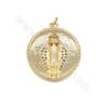 Brass Gold-Plated Micro Pave Cubic Zirconia Pendant Snake Diameter 19mm Hole 4mm 6 pcs/Pack