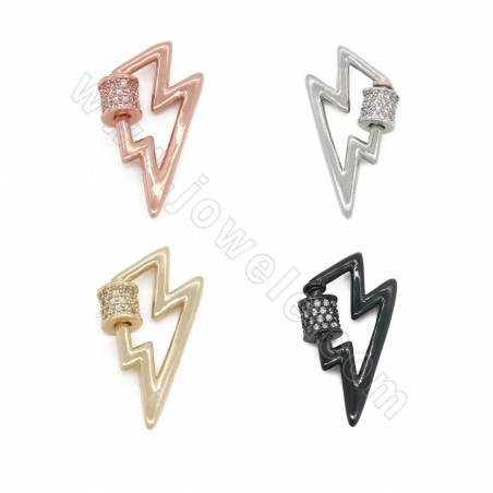 Brass Micro Pave Cubic Zirconia Charms Size 13×27mm Gold/White Gold/Rose Gold /Gun Black Plated ×4pcs