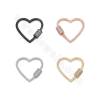 Brass Micro Pave Cubic Zirconia Charms Heart Size 28×29mm Gold/White Gold/Rose Gold/Gun Black Plated ×2pcs