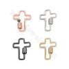 Brass Micro Pave Cubic Zirconia Charms Cross Size  21×28mm Gold/White Gold/Rose Gold/Gun Black Plated ×4pcs