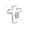 Laiton Micro Pave Cubic Zirconia Charms Cross Size 21×28mm plaqué or/or blanc/or rose/noir canon ×4pcs