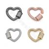 Brass Micro Pave Cubic Zirconia Charms Heart Size 21×23mm Gold/White Gold/Rose Gold/Gun Black Plated  ×1Piece