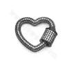 Laiton Micro Pave Cubic Zirconia Charms Heart Size 21×23mm plaqué or/or blanc/or rose/noir canon ×1Pièce
