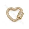 Brass Micro Pave Cubic Zirconia Charms Heart Size 21×23mm Gold/White Gold/Rose Gold/Gun Black Plated  ×1Piece