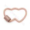 Brass Micro Pave Cubic Zirconia Charms Heart Size 18×27mm Gold/White Gold/Rose Gold/Gun Black Plated ×4pcs