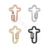 Brass Micro Pave Cubic Zirconia Charms Cross Size 20×30mm Gold/White Gold /Rose Gold/Gun Black Plated  ×2pcs