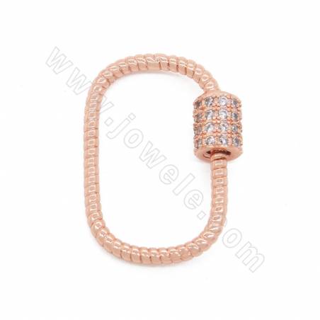 Ottone Micro Pave Cubic Zirconia Charms Rettangolo Dimensioni 17 × 25 mm Oro / Oro bianco / Oro rosa / Gun Black Placcato × 4pcs