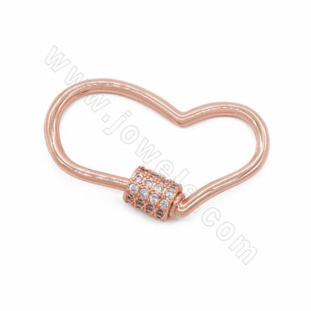 Laiton Micro Pave Cubic Zirconia Charms Heart Size 19×30mm Plaqué Or/Blanc/Or Rose/Noir canon × 4pcs