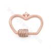 Brass Micro Pave  Cubic Zirconia Charms Heart Size 19×24mm Gold/White Gold/Rose Gold/Gun Black Plated × 4pcs