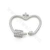 Laiton Micro Pave Cubic Zirconia Charms Heart Size 19×24mm plaqué or/or blanc/or rose/noir canon × 4pcs