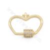 Brass Micro Pave  Cubic Zirconia Charms Heart Size 19×24mm Gold/White Gold/Rose Gold/Gun Black Plated × 4pcs