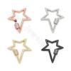 Brass Micro Pave Cubic Zirconia Charms Star Size 30×35mm Gold/White Gold/Rose Gold/Gun Black Plated × 4pcs