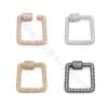 Brass Micro Pave Cubic Zirconia Charms Square Size 22×23mm Gold/White Gold/Rose Gold/Gun Black Plated ×1piece