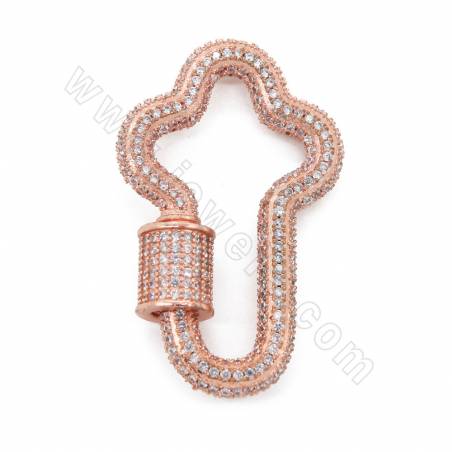 Laiton Micro Pave Cubic Zirconia Charms Cactus Taille 23×36mm Plaqué Or/Blanc/Or Rose/Noir canon ×1Pièce