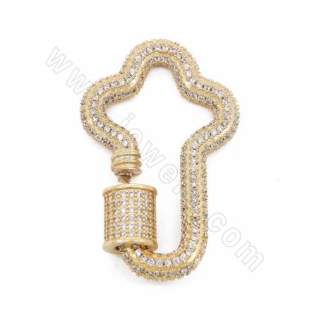 Brass Micro Pave Cubic Zirconia Charms Cactus Size 23×36mm Gold/White Gold/Rose Gold/Gun Black Plated ×1Piece