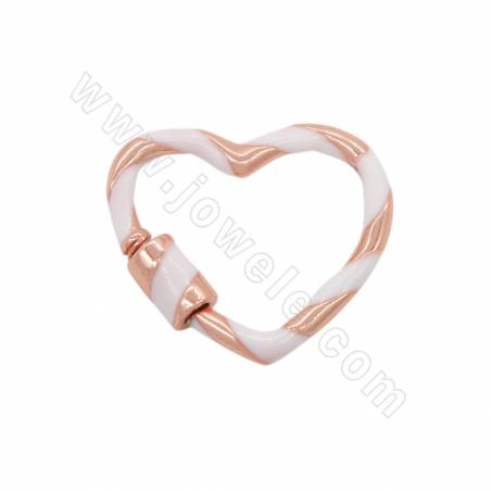 Brass Screw Charms Heart Size  22×25mm 4pcs/Pack