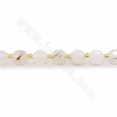 Natural Landscape Agate Beads Strand Faceted Prismatic Size 7x8mm Hole 1.2mm About 39 Beads/Strand