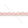 Natural Rose Quartz Beads Strand Faceted Prismatic Size 7x8mm Hole 1.2mm About 39 Beads/Strand