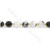 Perles de Quartz Rutilé Naturel Noir en collier Taille 7x8mm Trou 1.2mm Environ 39 perles/collier