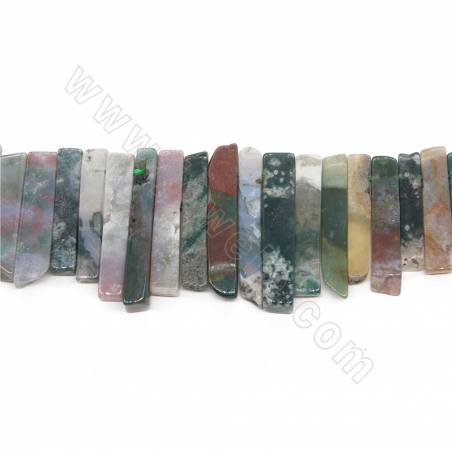 Perles Agate indienne sur fil Taille 6x31-6x54mm trou 1.5mm 15~16“/fil
