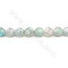 Collier de perles d'agate tibétaine chauffée Dzi à facettes rondes Diamètre 8mm Trou 1.2mm Environ 48 perles/collier