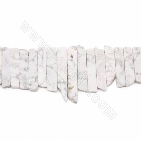 白松石串珠 不規則 尺寸7x30-7x60毫米 孔徑2毫米 長度39-40厘米/條