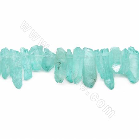 Electroplated Rock Crystal Beads Strand Irregular Size12X14-12X35mm Hole 0.8mm  Length 39~40cm/Strand