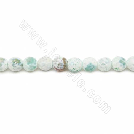 Collier de perles d'agate de feu chauffées à facettes rondes diamètre 6mm trou 1.2mm longueur 39~40cm/collier
