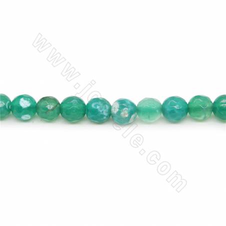 Collier de perles d'agate de feu chauffées à facettes rondes Diamètre 6mm Trou 1.2mm Environ 66 perles/collier