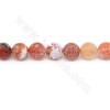 Heated Fire Agate Beads Strand Faceted Round Diameter 14mm Hole 1.5mm  About 30 Beads/Strand