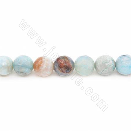 Heated Fire Agate Beads Strand Faceted Round Diameter 12mm Hole 1.5mm  About 32 Beads/Strand 39-40cm