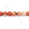 Heated Fire Agate Beads Strand Round Diameter 14mm Hole 1.5mm Approx. 28 Beads/Strand 39-40cm