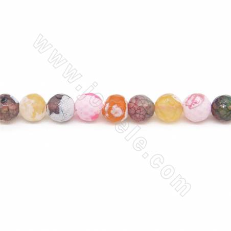Heated Fire Agate Beads Strand Faceted Round Diameter 8mm Hole 1.2mm  Approx .47 Beads/Strand 39-40cm