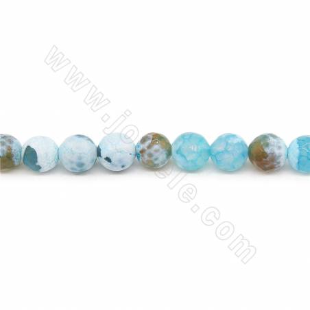 Heated Fire Agate Beads Strand Faceted Round Diameter 8mm Hole1.2mm Approx.45 Beads/Strand 39-40cm