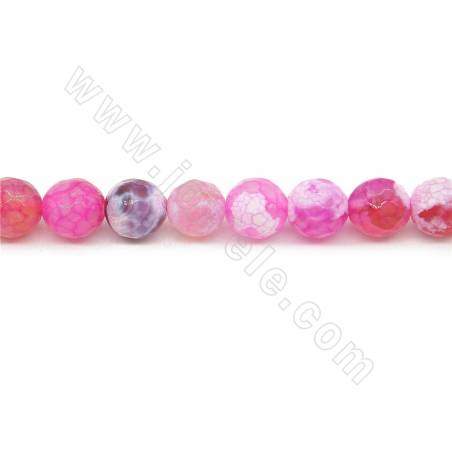 Heated Fire Agate Beads Strand Faceted Round Diameter 8mm Hole  1mm Approx.45 Beads/Strand 39-40cm