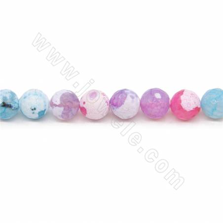 Heated Fire Agate Beads Strand Faceted Round Diameter 10mm Hole 1.2mm  Approx. 37 Beads/Strand 39-40cm