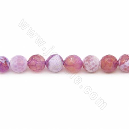Heated Fire Agate Beads Strand Faceted Round Diameter 8mm Hole 1mm  Approx.45 Beads/Strand 39-40cm