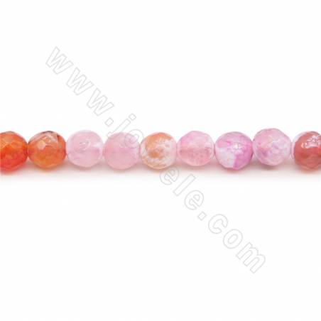 Heated Fire Agate Beads Strand Faceted Round Diameter 6mm Hole 1mm  Approx. 60 Beads/Strand 39-40cm