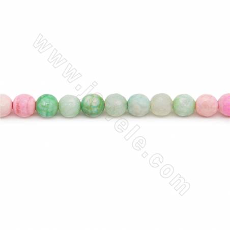 Heated Fire Agate Beads Strand Faceted Round Diameter 6mm Hole 1mm Approx. 65 Beads/Strand 39-40cm