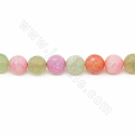Heated Fire Agate Beads Strand Faceted Round Diameter 10mm Hole  1.2mm  Approx. 39 Beads/Strand 39-40cm